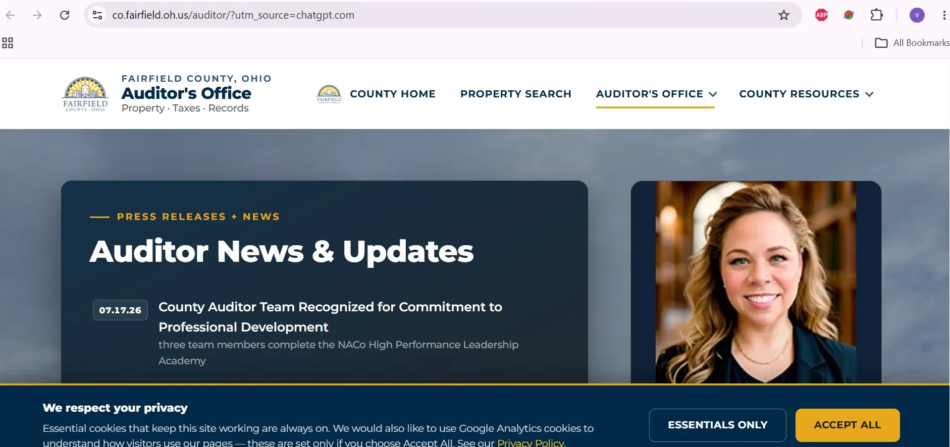 Fairfield County Ohio Auditor property search for parcel, owner, address, tax and map records