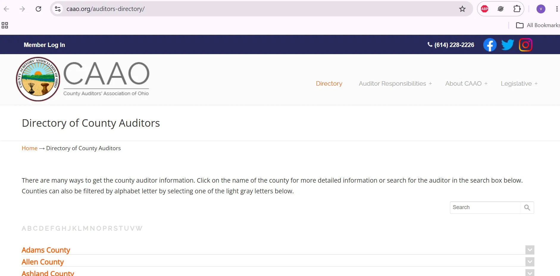 Official Ohio county auditors directory for finding property records and county tax search websites
