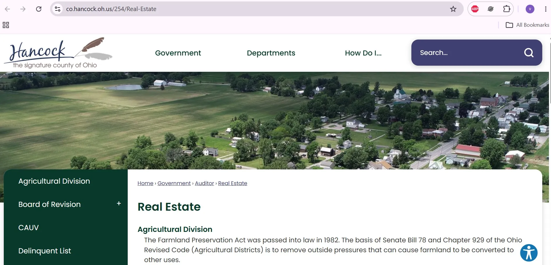 Official Hancock County Ohio Auditor property search with owner, address, parcel and map lookup options
