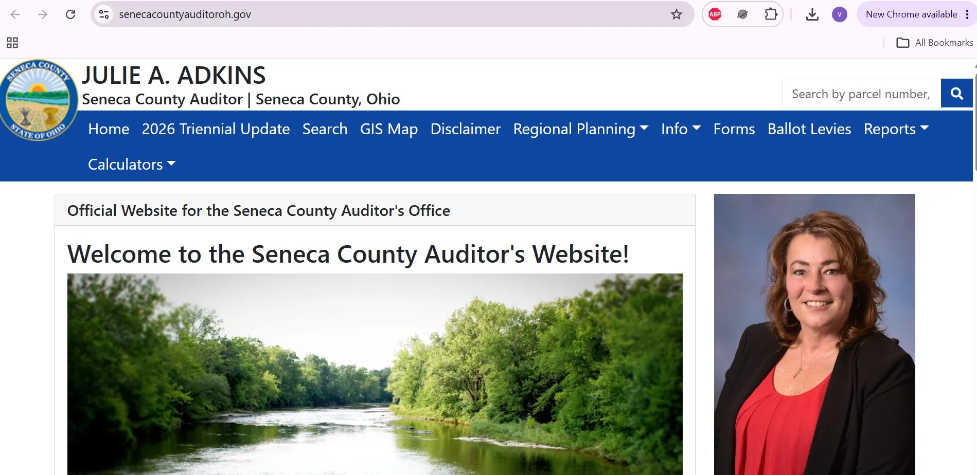 Seneca County Ohio Auditor property search with parcel number, owner name and address lookup options