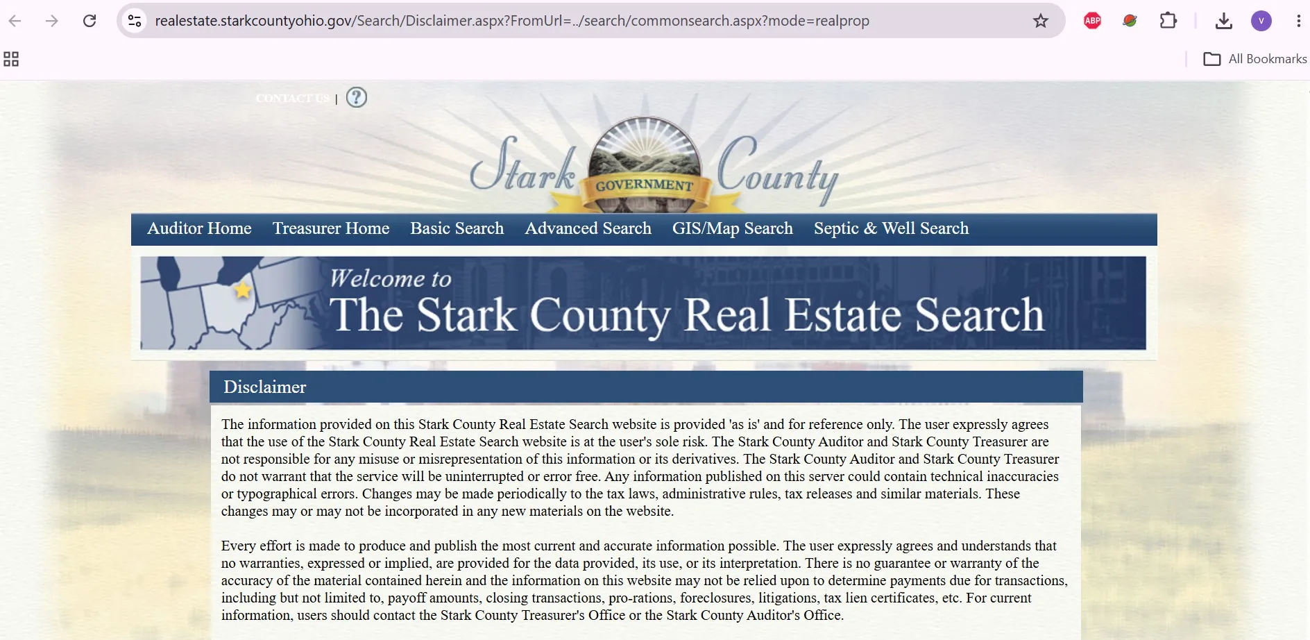 Official Stark County Ohio property search with owner, address, parcel and GIS lookup options